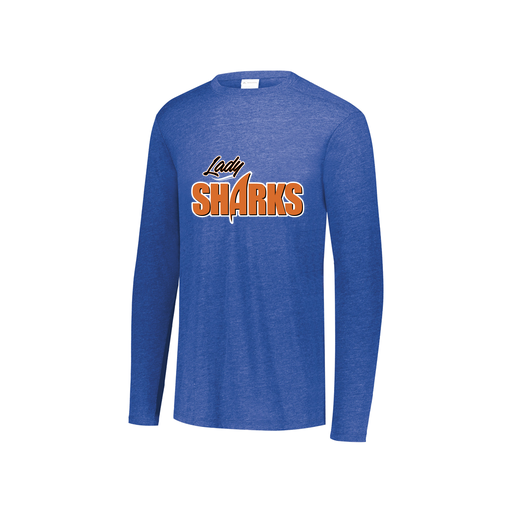 [FTLCUBRY-YS-LOGO1] Decker Youth Tri-Blend T-Shirt - Long Sleeve (Youth S, Royal, Logo 1)