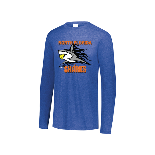 [FTLCUBRY-YS-LOGO2] Decker Youth Tri-Blend T-Shirt - Long Sleeve (Youth S, Royal, Logo 2)